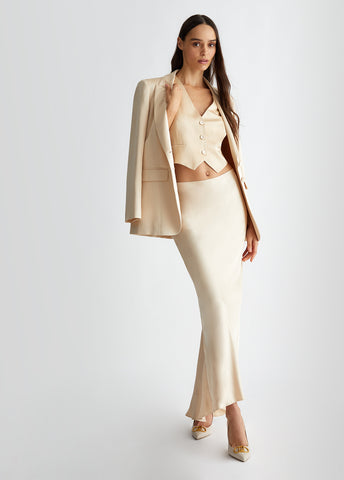 Long satin co-ord skirt – - Main Image