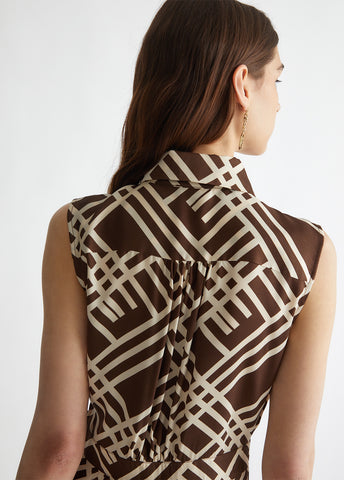 CF4446TS987N961938-brown geometric print