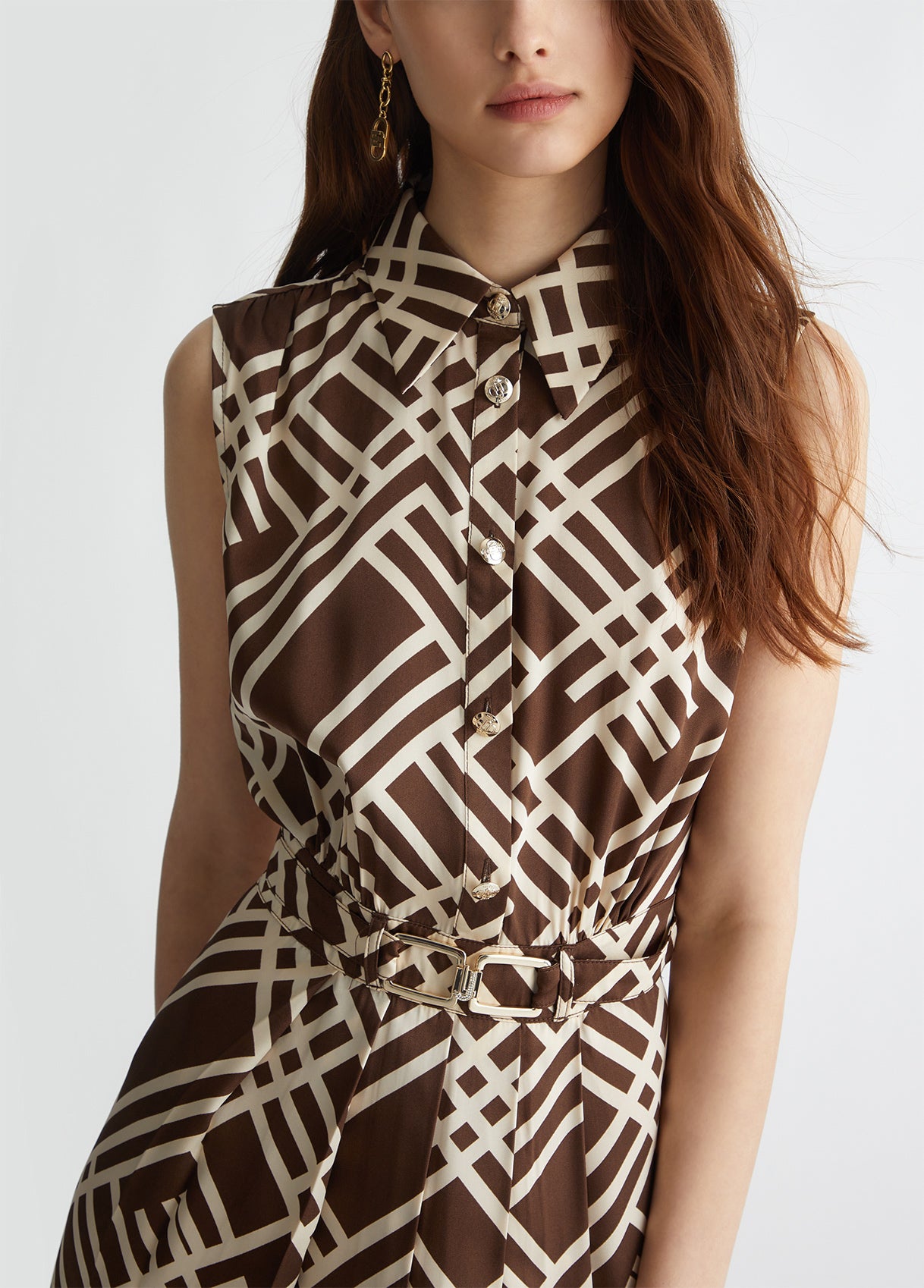 CF4446TS987N961938-brown geometric print