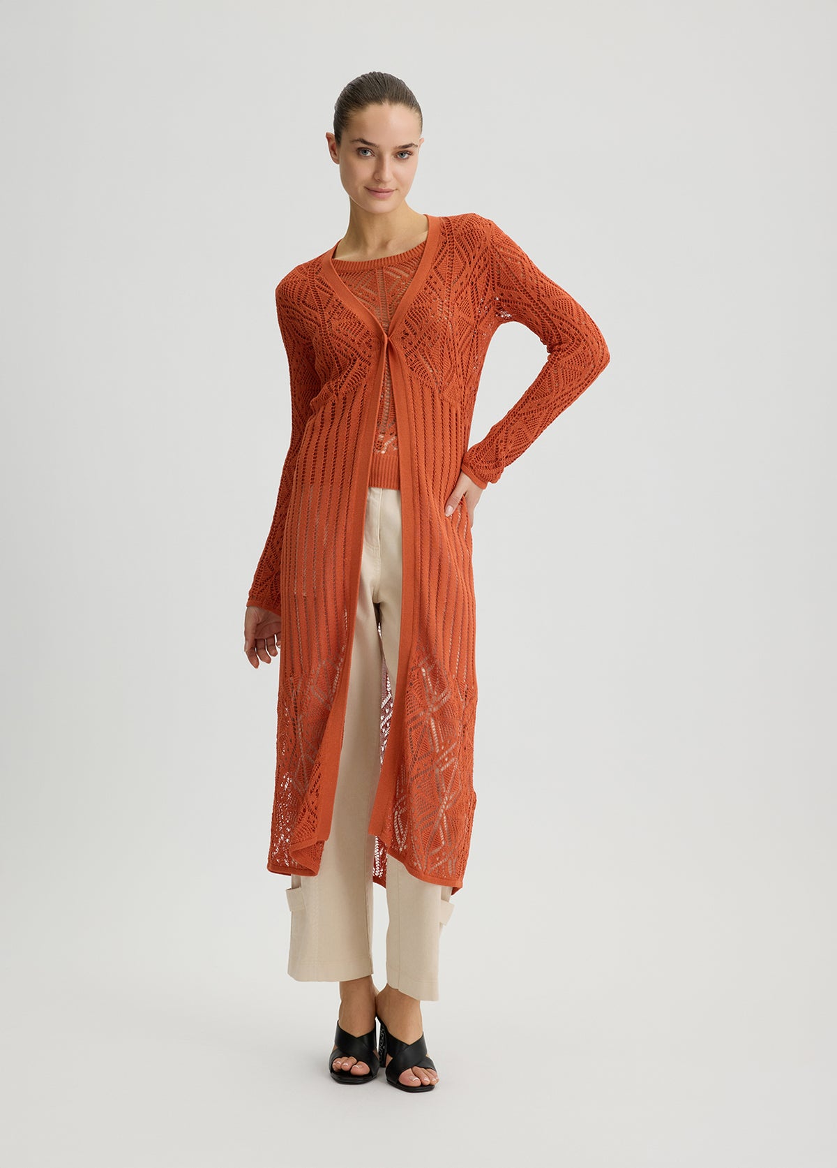 Cotton-blend crochet cardigan – LIU.JO